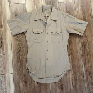 Vintage Military Uniform Shirt – Short Sleeve Khaki (14½ Neck)